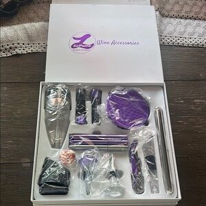 NWT Purple and Black Wine Accessories